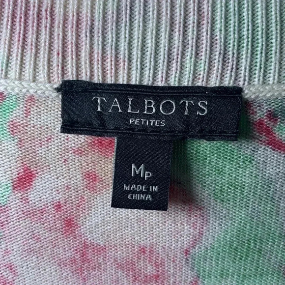 Talbots floral print cardigan size Medium petite - Picture 2 of 6